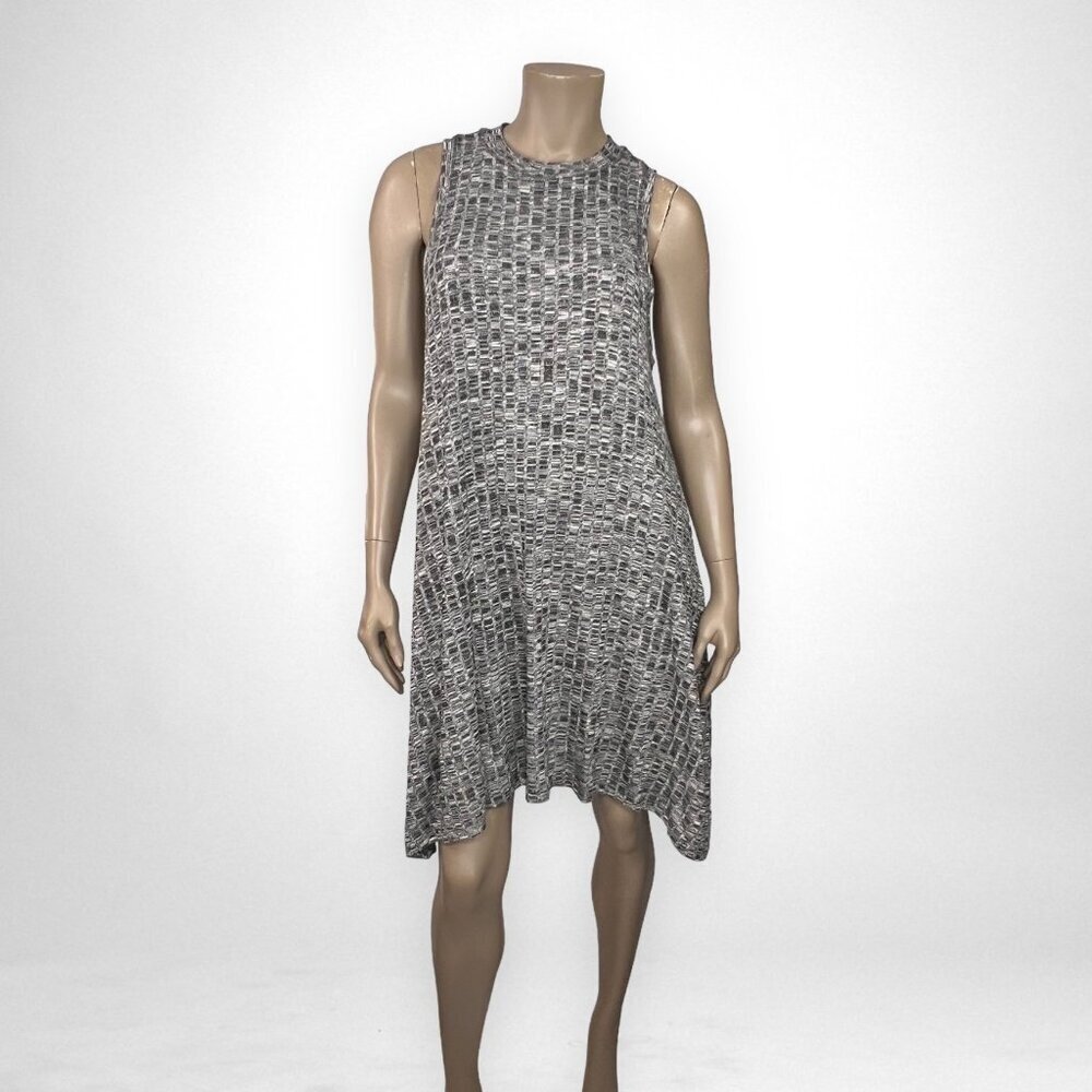 MAEVE‎ Emerson Heather Gray Sleeveless Ribbed Mock Neck Swing Dress L